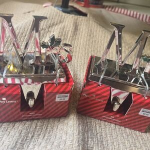 Harvey Lewis Silver Stocking Holder with Holly Detail